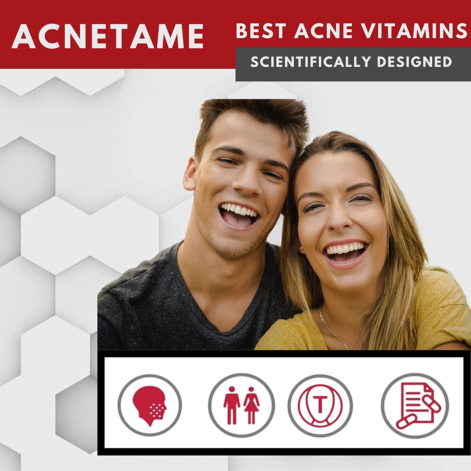 2 Pack- Vitamin Supplements for Acne Treatment- Hormonal Acne Pills to Clear Oily Skin for Women, Men, Teens, and Adults